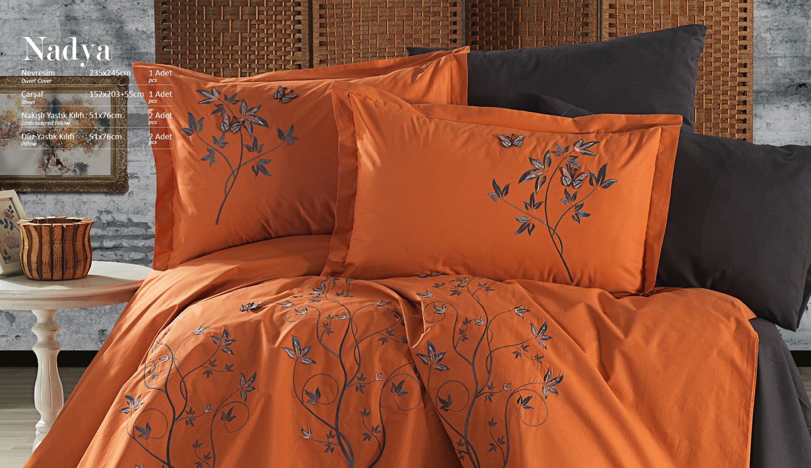 Nadya 6 Parça Nakışlı Nevresim Seti - Görsel 2